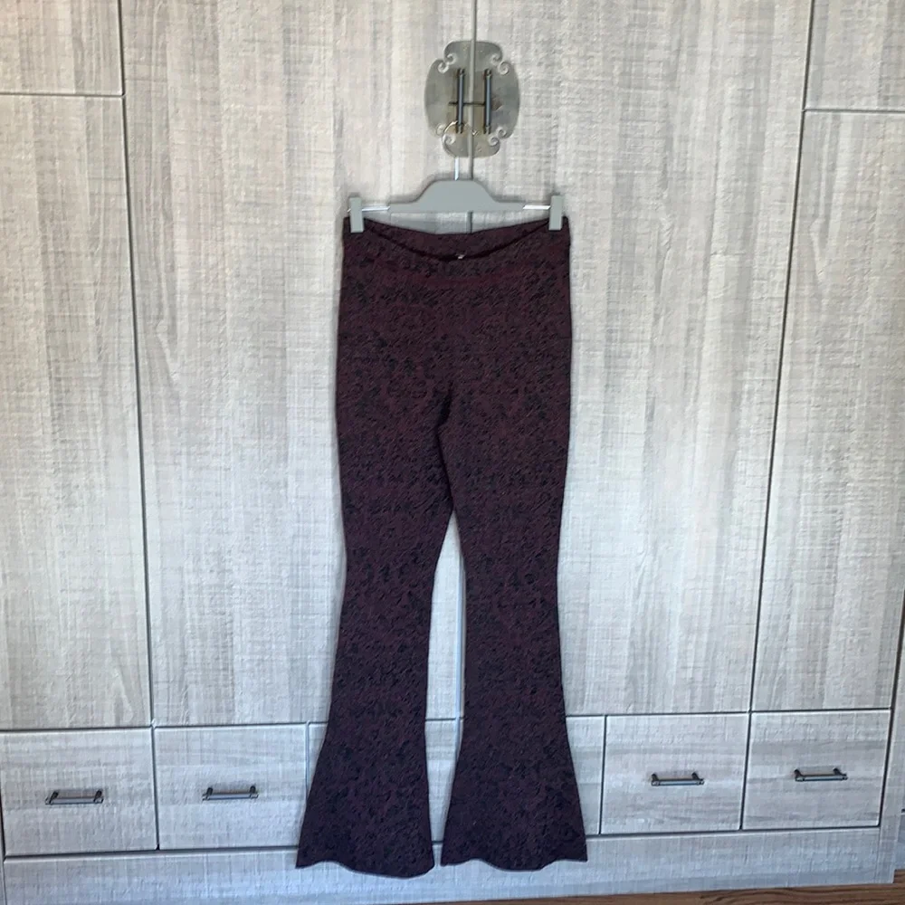 Free People Flare Pant Wide Leg Metallic